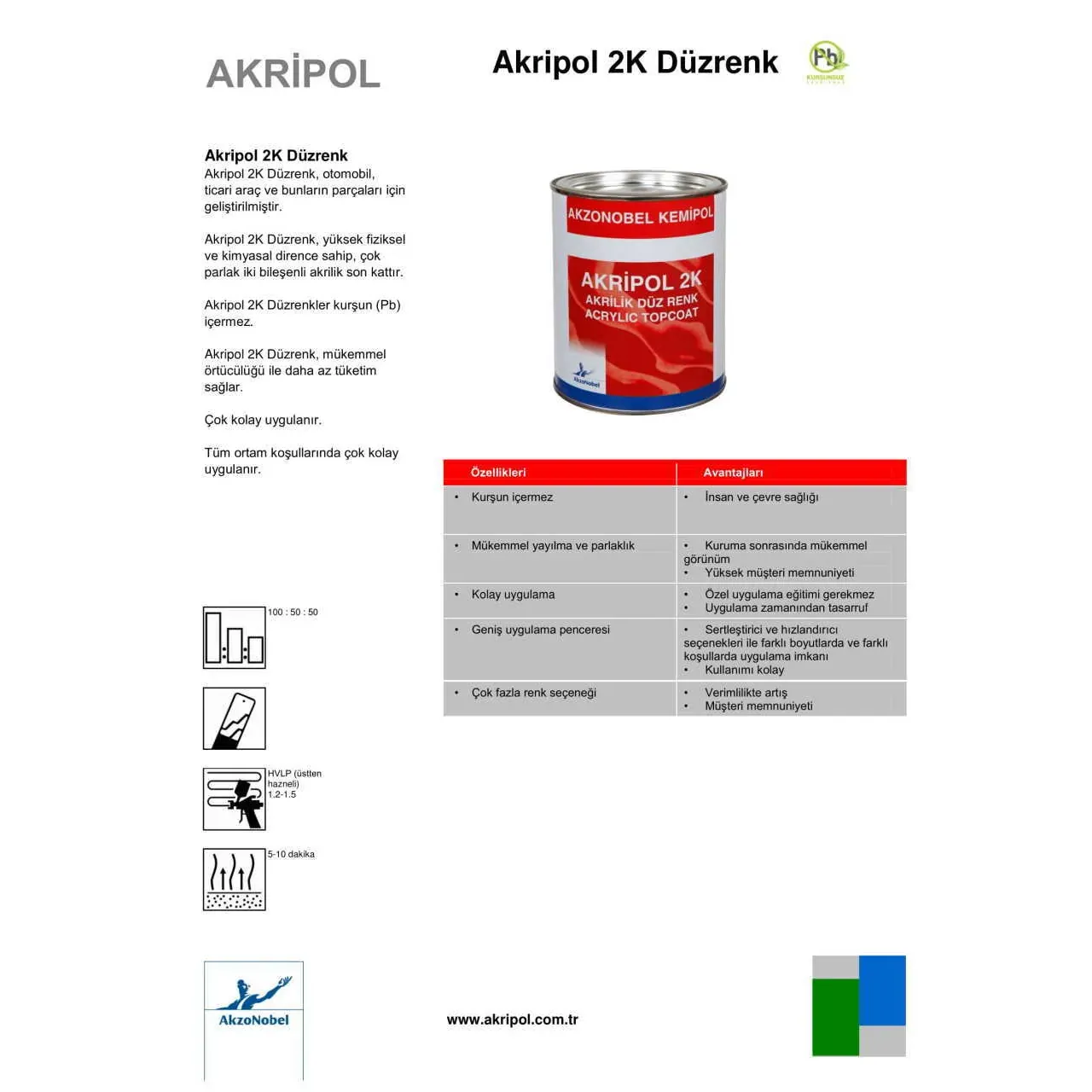 Akripol 2k Mercedes B794 BEYAZ (DB9147) Akrilik Sonkat Oto Boyası 1 Litre 2