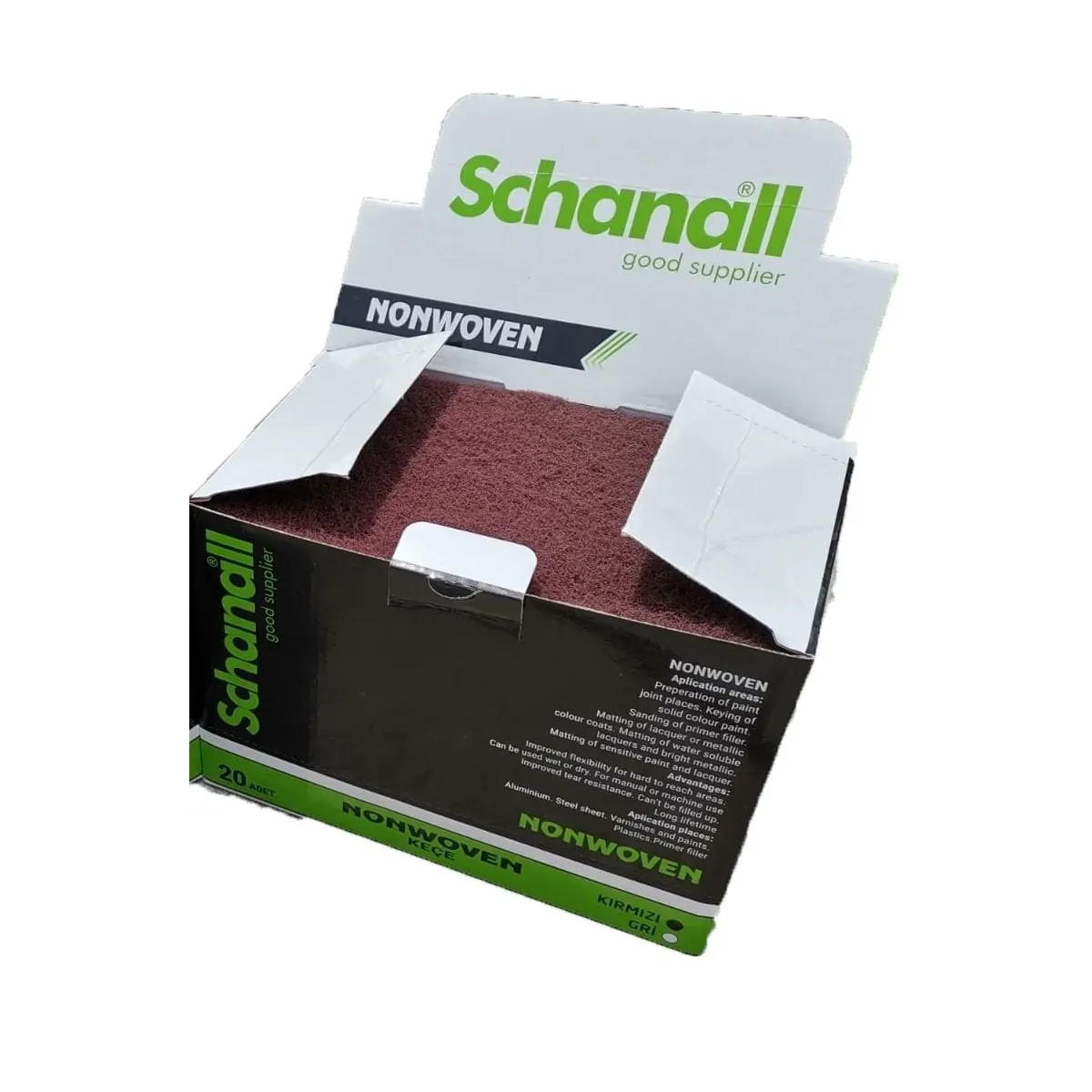 Schanall Aşındırıcı Keçe Zımpara Kırmızı P220 150mmx200mm 2
