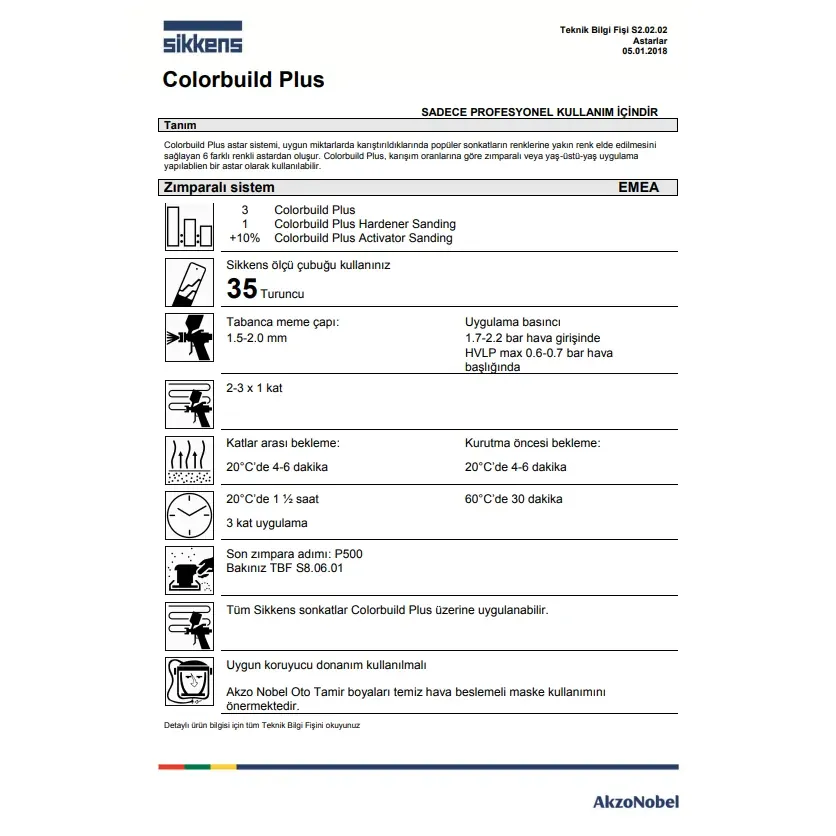 AkzoNobel Sikkens Colorbuild Astar Hardener Sertleştirici Yaş Üstü Yaş (Non Sanding) 1 Litre 2